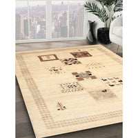 Contemporary Sun Yellow Solid Rug, con605