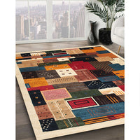 Contemporary Sand Brown Modern Rug, con606