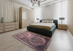 Machine Washable Contemporary Velvet Maroon Purple Rug in a Bedroom, wshcon614