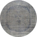 Sideview of Contemporary Silver Gray Modern Rug, con615