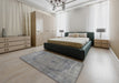 Contemporary Silver Gray Modern Rug in a Bedroom, con615