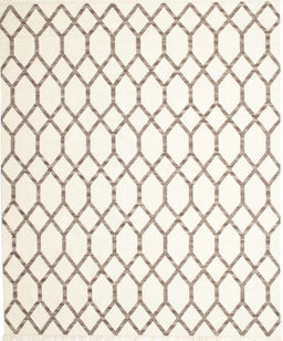 Contemporary Beige Trellis Rug, con619