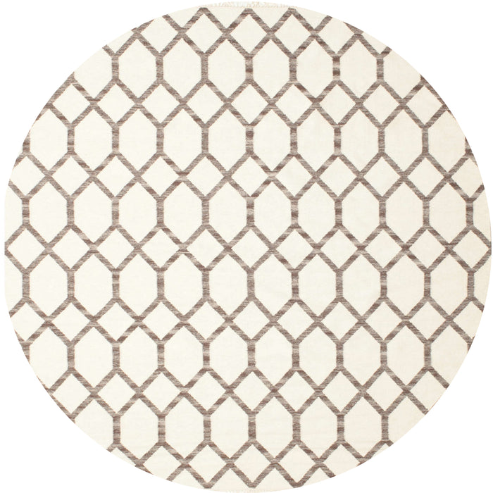 Sideview of Contemporary Beige Trellis Rug, con619