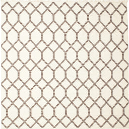 Square Contemporary Beige Trellis Rug, con619