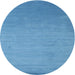 Sideview of Contemporary Blue Modern Rug, con61