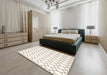 Contemporary Beige Trellis Rug in a Bedroom, con621