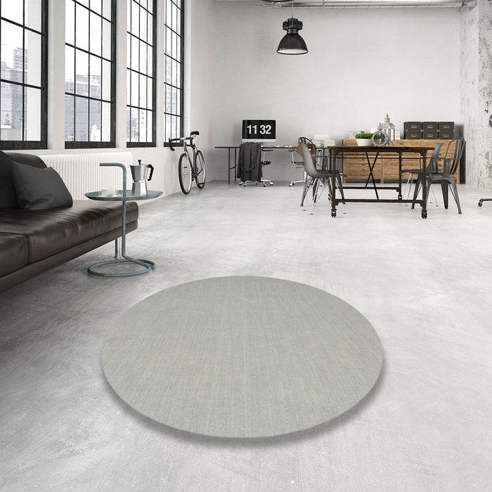 Round Machine Washable Contemporary Dark Gray Rug in a Office, wshcon622