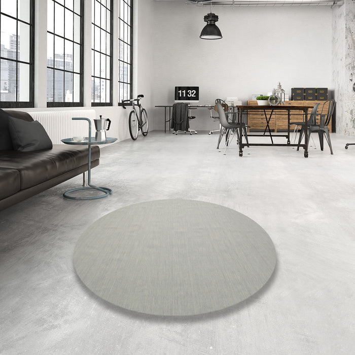 Round Machine Washable Contemporary Dark Gray Rug in a Office, wshcon625