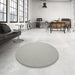 Round Machine Washable Contemporary Dark Gray Rug in a Office, wshcon625