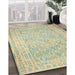 Contemporary Sage Green Southwestern Rug in Family Room, con627