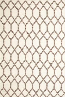 Contemporary Blonde Beige Trellis Rug, con628