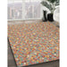 Contemporary Rust Pink Southwestern Rug in Family Room, con629