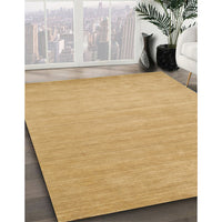 Contemporary Yellow Solid Rug, con62