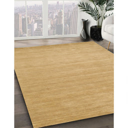 Contemporary Yellow Solid Rug in Family Room, con62