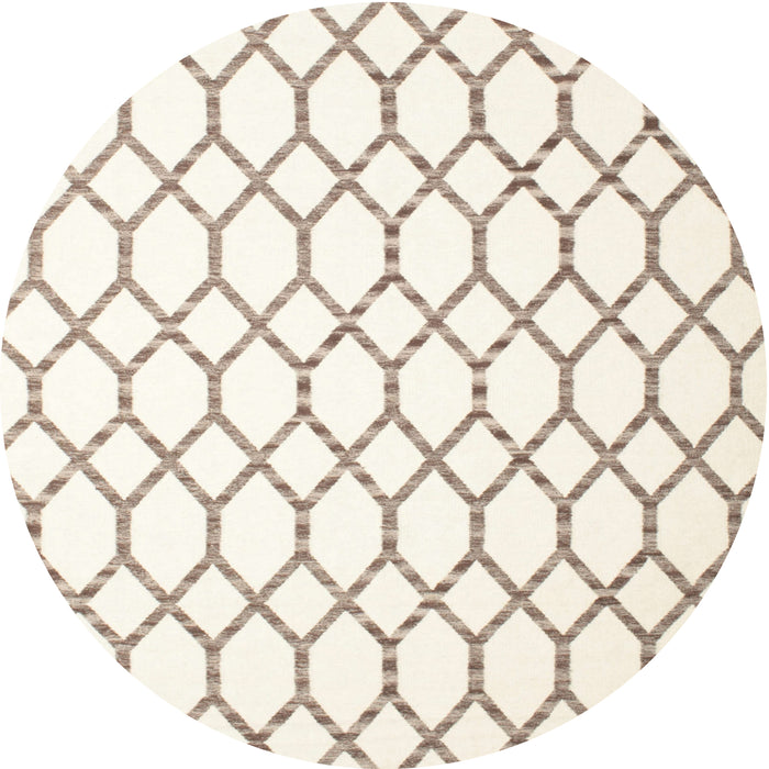 Sideview of Contemporary Blonde Beige Trellis Rug, con630