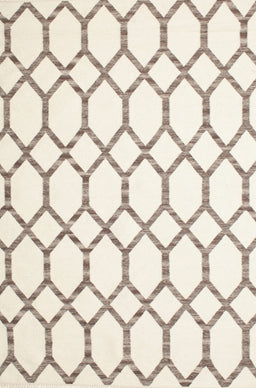 Contemporary Tan Brown Trellis Rug, con631