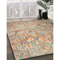 Contemporary Orange Salmon Pink Southwestern Rug, con633