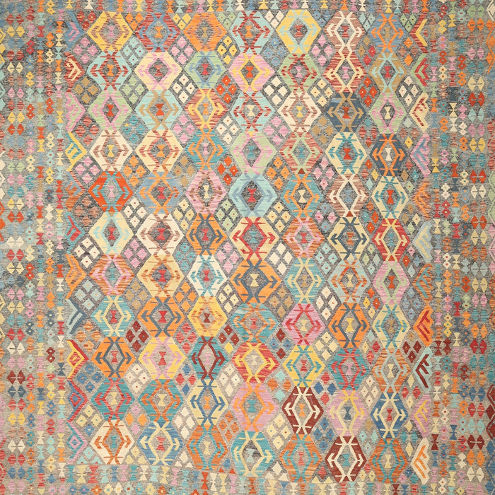 Contemporary Orange Salmon Pink Southwestern Rug, con633