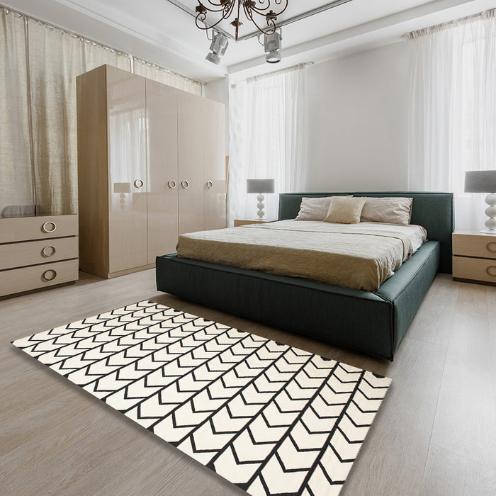 Machine Washable Contemporary Sage Green Rug in a Bedroom, wshcon634