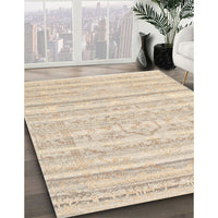 Contemporary Deep Peach Orange Solid Rug, con636