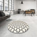 Round Machine Washable Contemporary Sage Green Rug in a Office, wshcon637