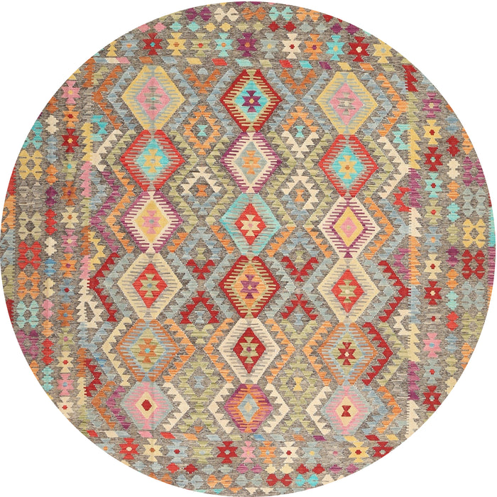 Sideview of Contemporary Rust Pink Southwestern Rug, con639