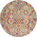 Sideview of Contemporary Rust Pink Southwestern Rug, con639