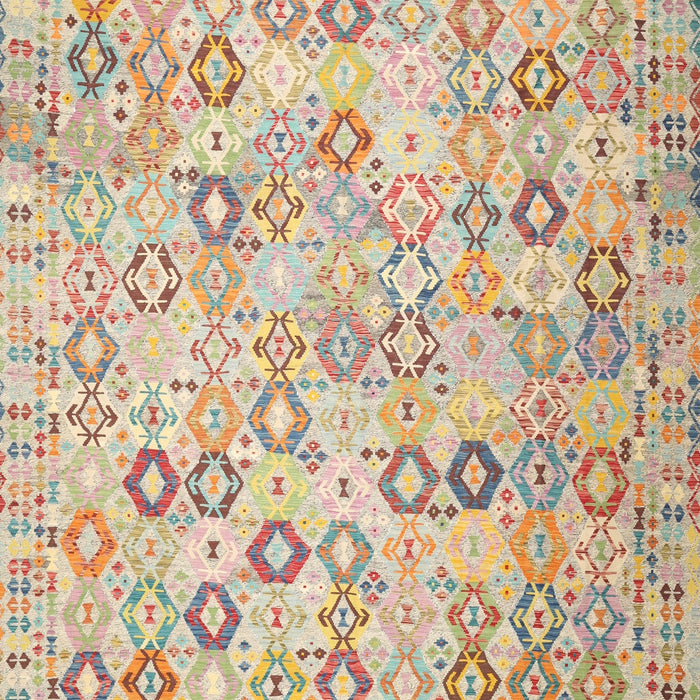 Contemporary Orange Salmon Pink Southwestern Rug, con643