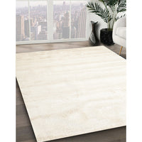 Contemporary Soft Ivory Beige Solid Rug, con644