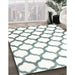 Contemporary Dark Gray Trellis Rug in Family Room, con646