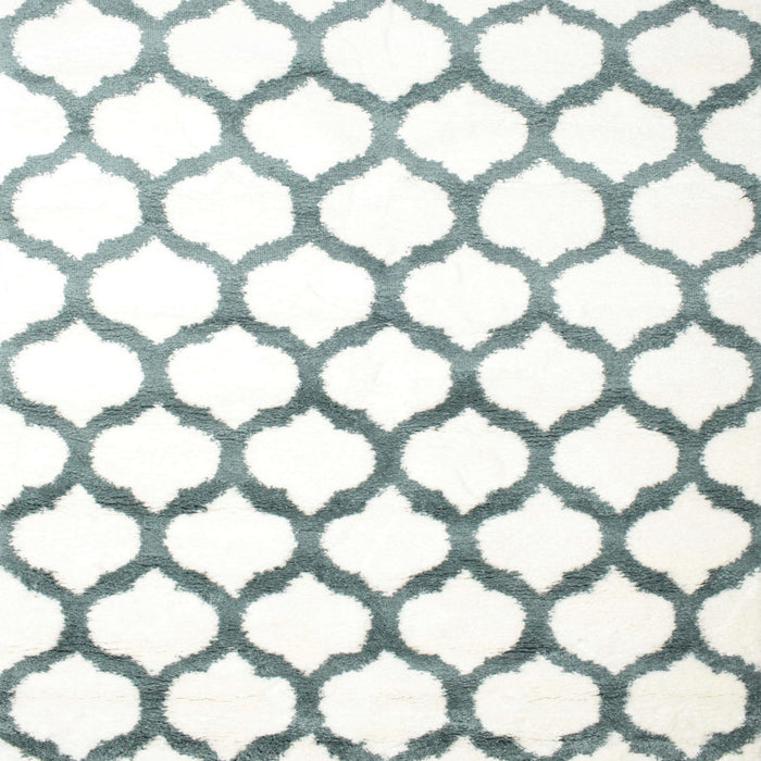 Square Contemporary Dark Gray Trellis Rug, con646