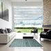 Square Contemporary Green Modern Rug in a Living Room, con647