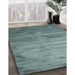 Machine Washable Contemporary Green Rug in a Family Room, wshcon647
