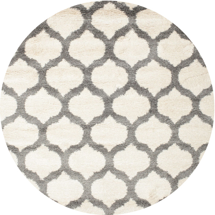Sideview of Contemporary Sage Green Trellis Rug, con648