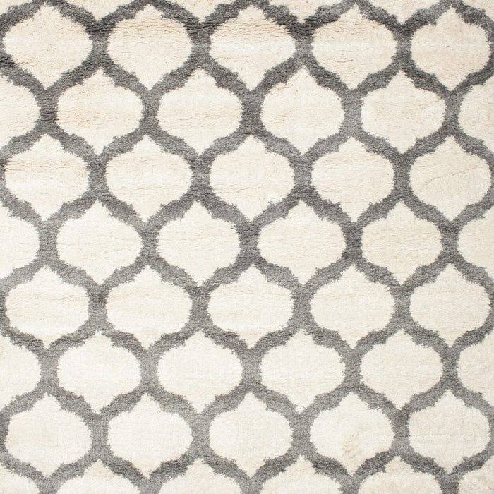 Square Contemporary Sage Green Trellis Rug, con648