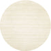 Sideview of Contemporary Blanched Almond Beige Solid Rug, con64