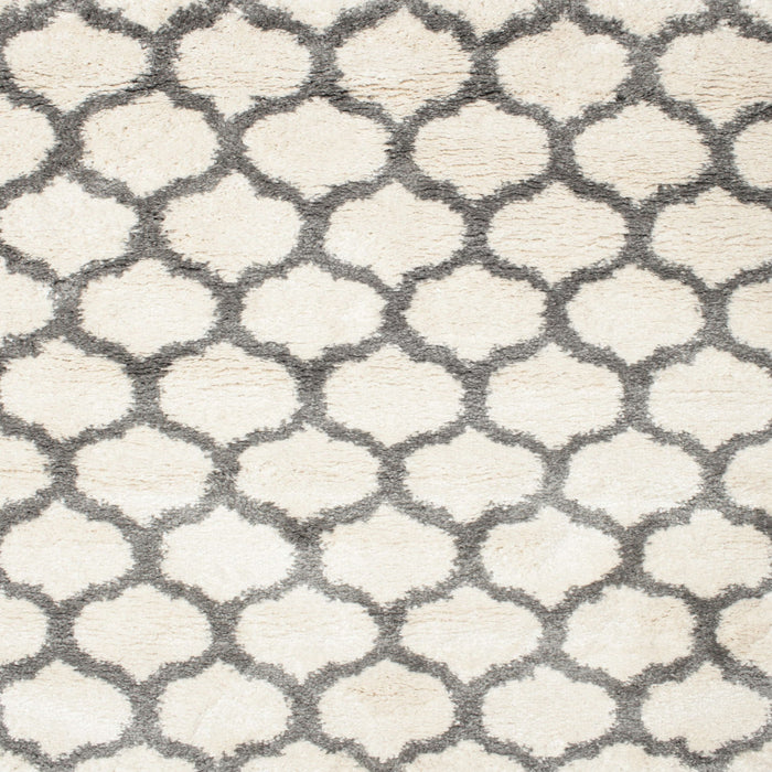 Square Contemporary Sage Green Trellis Rug, con650