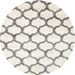 Sideview of Contemporary Sage Green Trellis Rug, con650