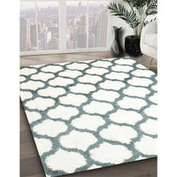 Contemporary Dark Gray Trellis Rug, con652