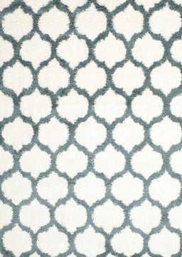 Contemporary Dark Gray Trellis Rug, con652