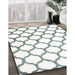 Contemporary Dark Gray Trellis Rug in Family Room, con652