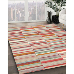 Contemporary Tan Brown Southwestern Rug in Family Room, con653