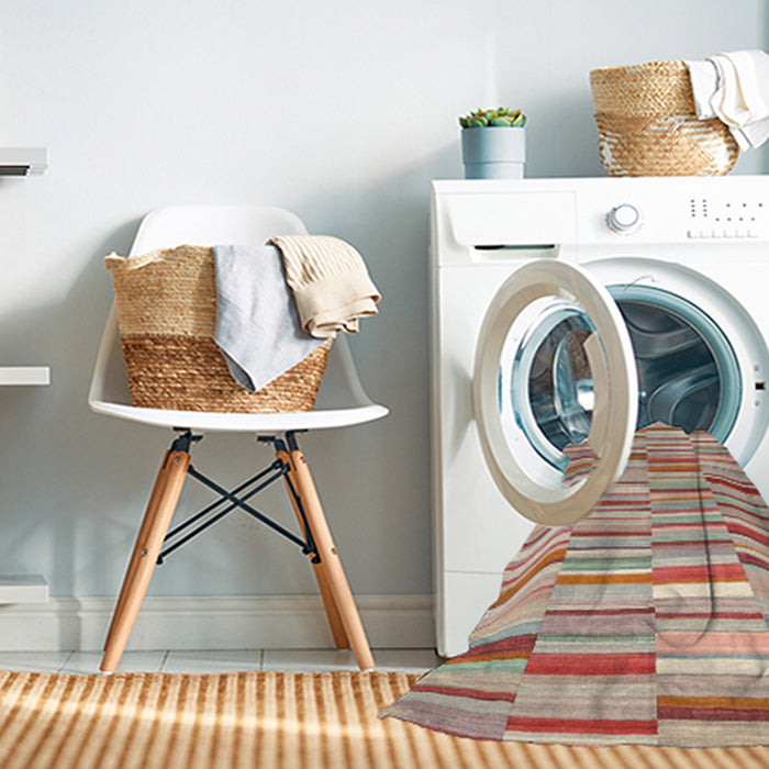 Machine Washable Contemporary Tan Brown Rug in a Washing Machine, wshcon653