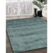 Machine Washable Contemporary Green Rug in a Family Room, wshcon655