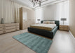 Machine Washable Contemporary Green Rug in a Bedroom, wshcon655