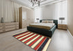 Machine Washable Contemporary Brown Rug in a Bedroom, wshcon656