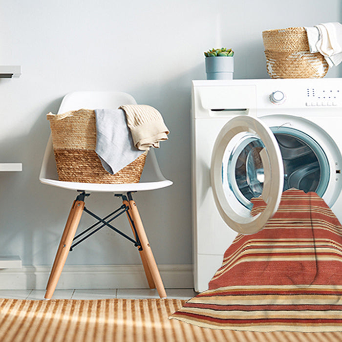 Machine Washable Contemporary Scarlet Red Rug in a Washing Machine, wshcon657