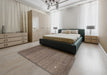 Machine Washable Contemporary Brown Rug in a Bedroom, wshcon658