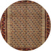 Square Machine Washable Contemporary Peru Brown Rug, wshcon659