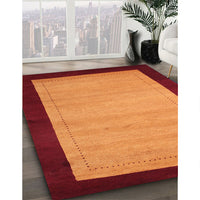 Contemporary Dark Orange Modern Rug, con661